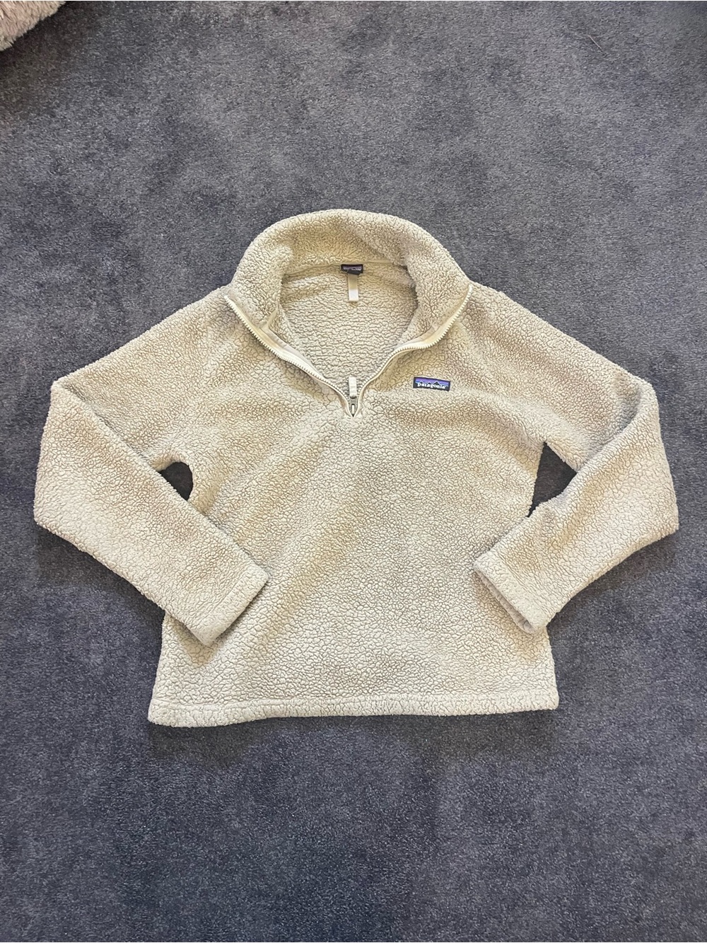 Patagonia Cream Sherpa Quarter-Zip Pullover